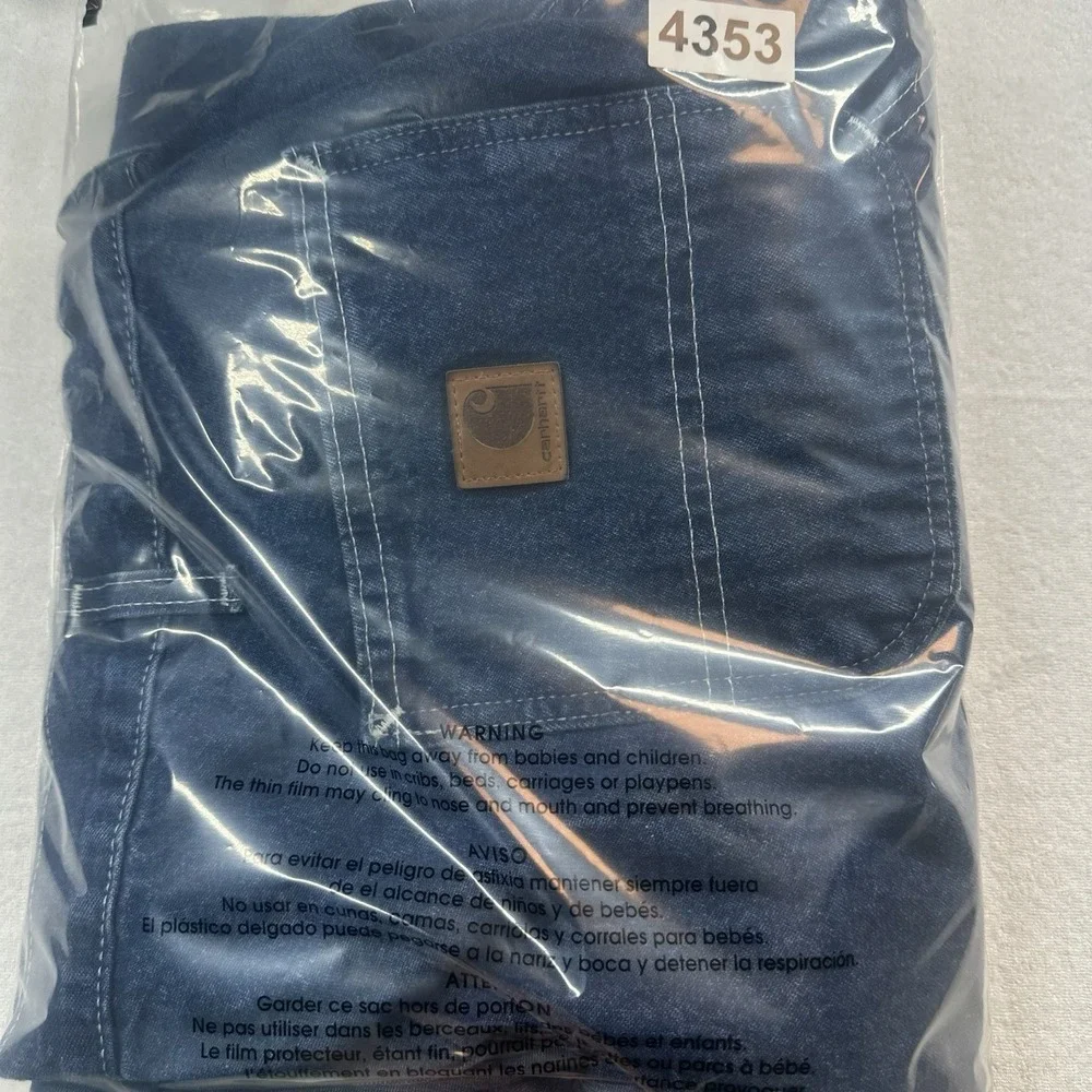 Carhartt Men's Jeans 42x30 Blue‎ Denim Dungaree Work Pants Straight